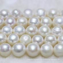 12-15mm Large Round cultivado Freshwater Pearl Strands (E180002)